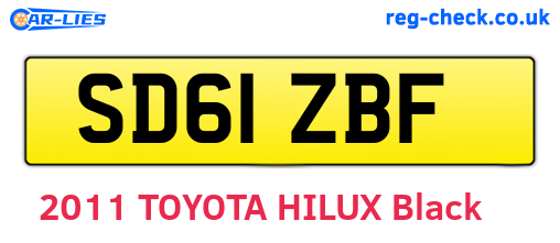 SD61ZBF are the vehicle registration plates.