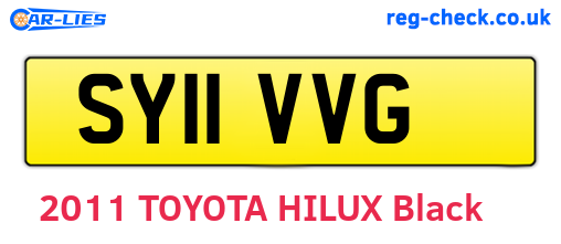 SY11VVG are the vehicle registration plates.
