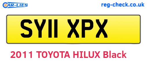 SY11XPX are the vehicle registration plates.