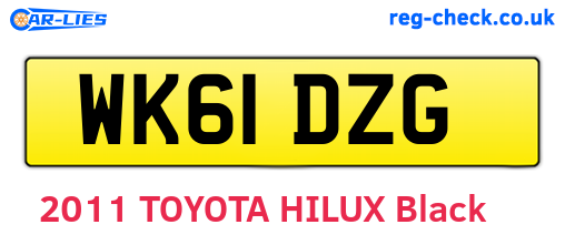 WK61DZG are the vehicle registration plates.