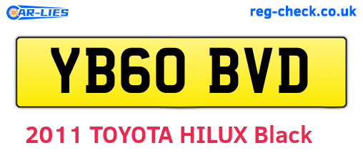 YB60BVD are the vehicle registration plates.
