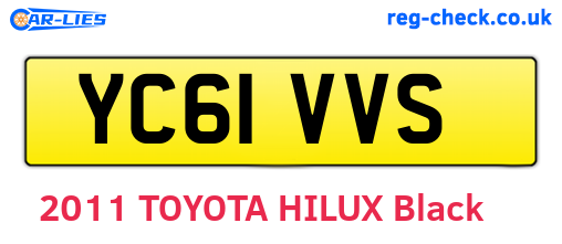 YC61VVS are the vehicle registration plates.