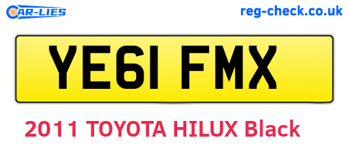 YE61FMX are the vehicle registration plates.