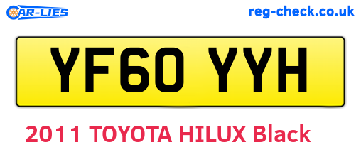 YF60YYH are the vehicle registration plates.