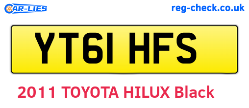 YT61HFS are the vehicle registration plates.
