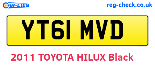 YT61MVD are the vehicle registration plates.