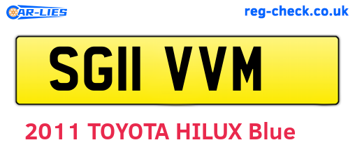 SG11VVM are the vehicle registration plates.