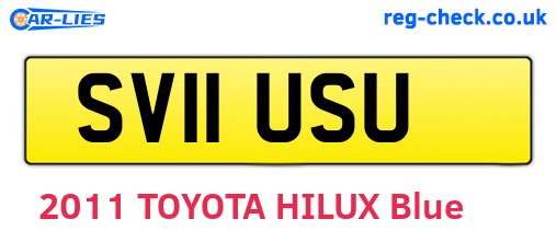 SV11USU are the vehicle registration plates.
