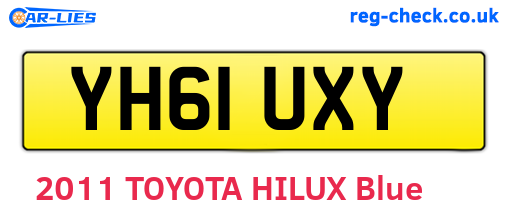 YH61UXY are the vehicle registration plates.