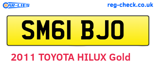 SM61BJO are the vehicle registration plates.