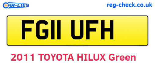 FG11UFH are the vehicle registration plates.