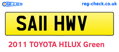 SA11HWV are the vehicle registration plates.