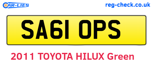 SA61OPS are the vehicle registration plates.