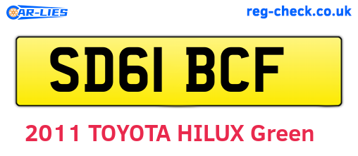 SD61BCF are the vehicle registration plates.