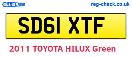 SD61XTF are the vehicle registration plates.