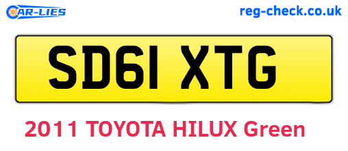 SD61XTG are the vehicle registration plates.