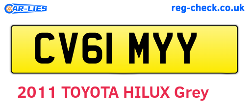 CV61MYY are the vehicle registration plates.