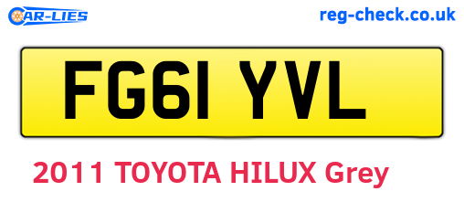FG61YVL are the vehicle registration plates.