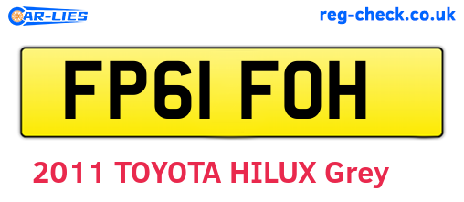 FP61FOH are the vehicle registration plates.