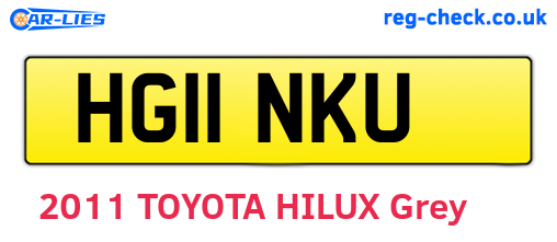 HG11NKU are the vehicle registration plates.