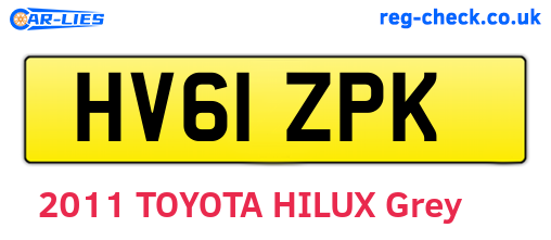 HV61ZPK are the vehicle registration plates.