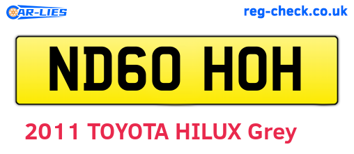 ND60HOH are the vehicle registration plates.