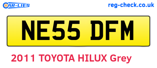 NE55DFM are the vehicle registration plates.
