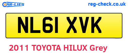 NL61XVK are the vehicle registration plates.