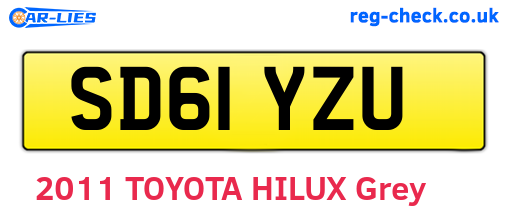 SD61YZU are the vehicle registration plates.