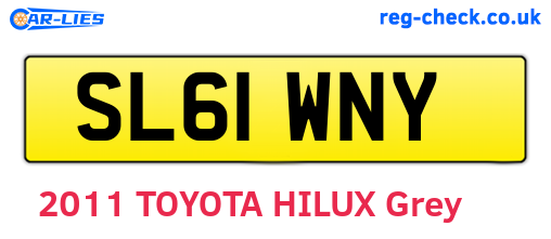 SL61WNY are the vehicle registration plates.