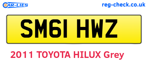 SM61HWZ are the vehicle registration plates.