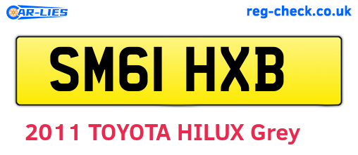 SM61HXB are the vehicle registration plates.