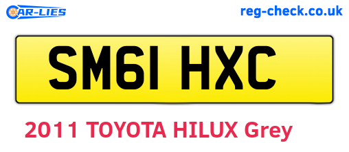 SM61HXC are the vehicle registration plates.