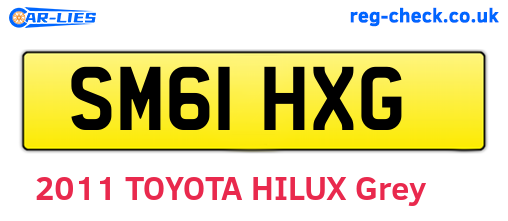 SM61HXG are the vehicle registration plates.