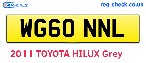 WG60NNL are the vehicle registration plates.