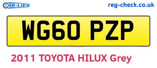 WG60PZP are the vehicle registration plates.