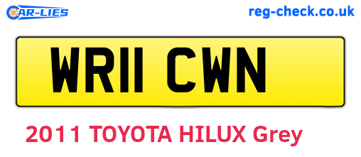 WR11CWN are the vehicle registration plates.