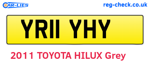 YR11YHY are the vehicle registration plates.