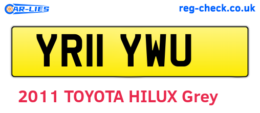 YR11YWU are the vehicle registration plates.