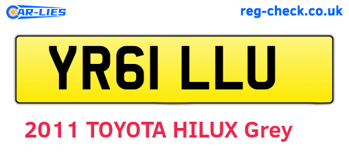 YR61LLU are the vehicle registration plates.