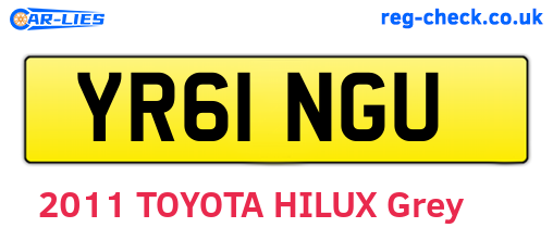 YR61NGU are the vehicle registration plates.
