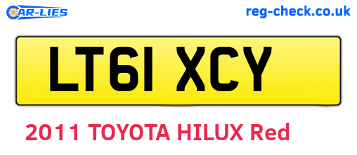 LT61XCY are the vehicle registration plates.
