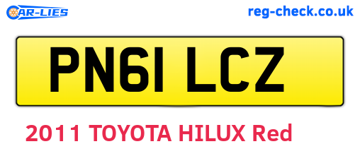 PN61LCZ are the vehicle registration plates.