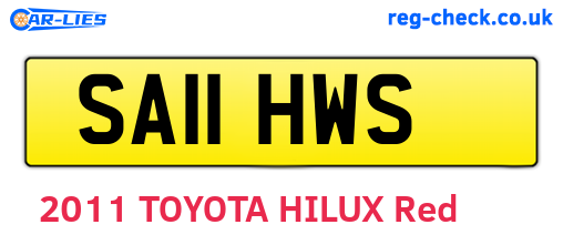 SA11HWS are the vehicle registration plates.