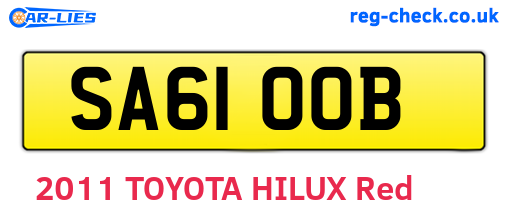 SA61OOB are the vehicle registration plates.