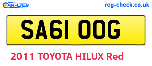SA61OOG are the vehicle registration plates.