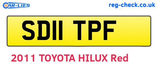 SD11TPF are the vehicle registration plates.
