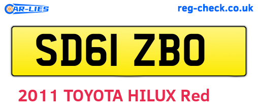 SD61ZBO are the vehicle registration plates.