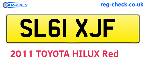 SL61XJF are the vehicle registration plates.