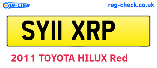 SY11XRP are the vehicle registration plates.